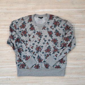 I Heart Ronson Grey Floral Crewneck Sweatshirt in Size M